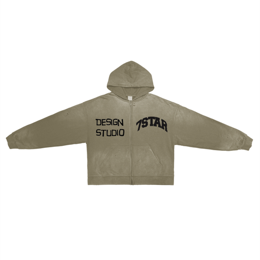 DS washed zip hoodie (sand)